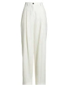 Alysi Crème Woman Pants Ivory Size 8 Virgin Wool