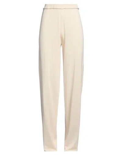 Alysi Crème Woman Pants Ivory Size M Cotton In White