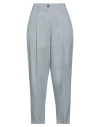 Alysi Crème Woman Pants Light Blue Size 8 Linen, Viscose, Elastane In Gray