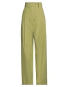 Alysi Crème Woman Pants Light Green Size 4 Cotton