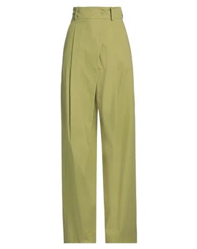 Alysi Crème Woman Pants Light Green Size 4 Cotton