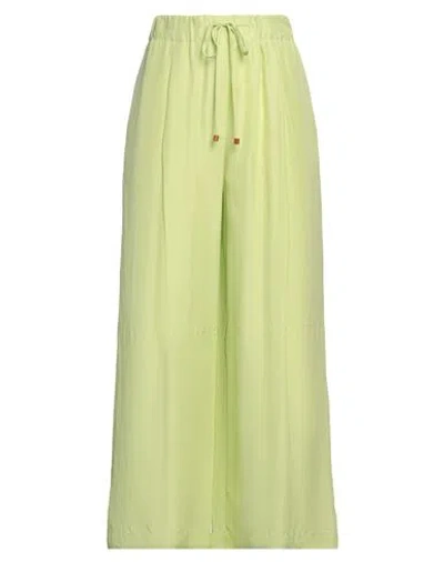 Alysi Crème Woman Pants Light Green Size 6 Silk In Animal Print