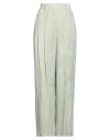Alysi Crème Woman Pants Light Green Size 6 Viscose