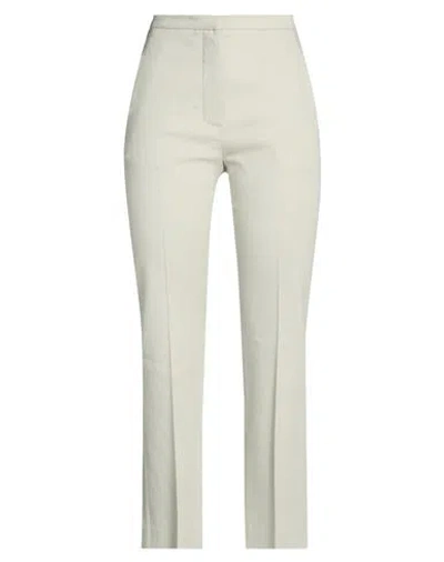 Alysi Crème Woman Pants Light Green Size 8 Linen, Viscose, Elastane In White