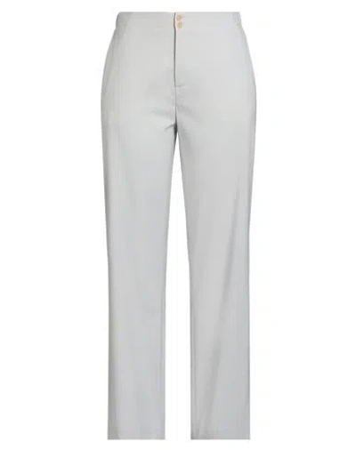 Alysi Crème Woman Pants Light Grey Size 8 Virgin Wool, Elastane In Gray