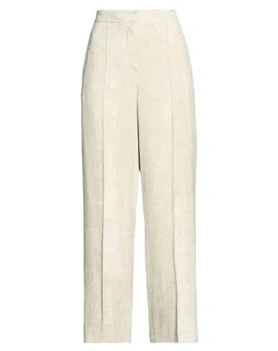 Alysi Crème Woman Pants Light Grey Size 8 Viscose In Neutral