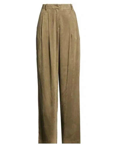 Alysi Crème Woman Pants Military Green Size 8 Polyester, Elastane