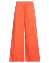 Alysi Crème Woman Pants Orange Size 31 Cotton In Orange