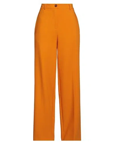 Alysi Crème Woman Pants Orange Size 4 Polyester, Viscose, Elastane