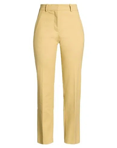 Alysi Crème Woman Pants Pastel Yellow Size 8 Cotton, Elastane