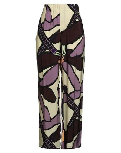 Alysi Crème Woman Pants Pastel Yellow Size 8 Cupro In Multi
