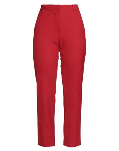 Alysi Crème Woman Pants Red Size 4 Polyester, Virgin Wool, Elastane