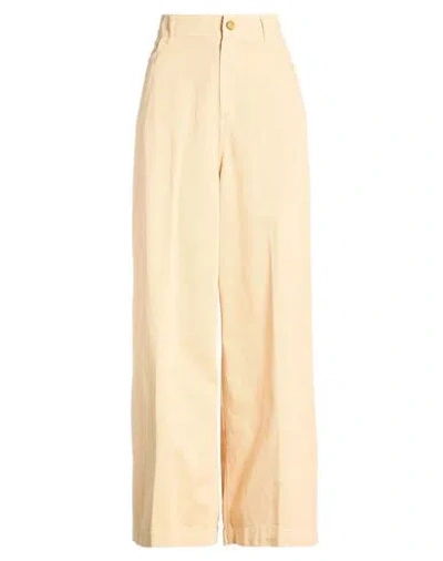 Alysi Crème Woman Pants Sand Size 30 Cotton In Neutral