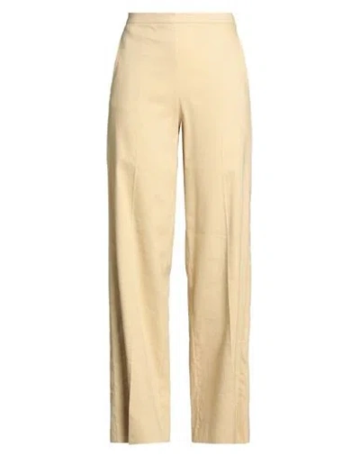 Alysi Crème Woman Pants Sand Size 4 Linen, Viscose, Elastane In Neutral