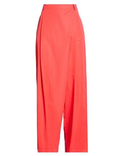 Alysi Crème Woman Pants Tomato Red Size 4 Virgin Wool, Polyamide