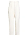 Alysi Crème Woman Pants White Size 0 Viscose In White