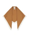Alysi Crème Woman Scarf Camel Size - Virgin Wool, Elastane In Beige