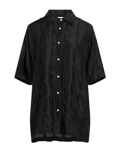 Alysi Crème Woman Shirt Black Size 6 Silk