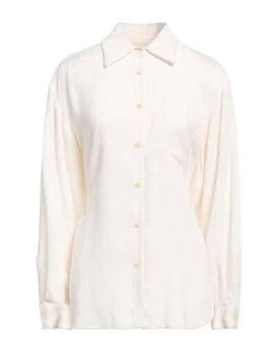 Alysi Crème Woman Shirt Off White Size 6 Viscose