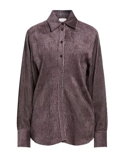 Alysi Crème Woman Shirt Purple Size 8 Viscose In Brown
