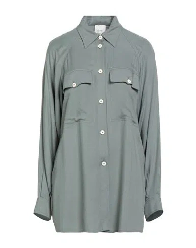 Alysi Crème Woman Shirt Sage Green Size 6 Viscose