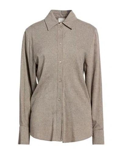 Alysi Crème Woman Shirt Taupe Size 8 Viscose, Cotton In Neutral
