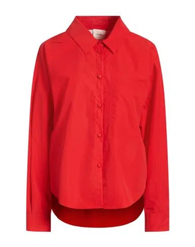 Alysi Crème Woman Shirt Tomato Red Size 6 Virgin Wool, Polyamide