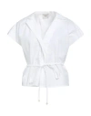 Alysi Crème Woman Shirt White Size 4 Cotton In White
