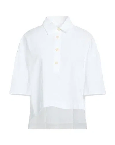 Alysi Crème Woman Shirt White Size 4 Cotton