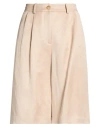 Alysi Crème Woman Shorts & Bermuda Shorts Beige Size 4 Lyocell, Linen In Neutral