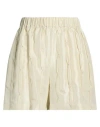 Alysi Crème Woman Shorts & Bermuda Shorts Cream Size 2 Silk In Neutral
