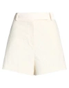 Alysi Crème Woman Shorts & Bermuda Shorts Cream Size 6 Cotton, Viscose, Elastane In White