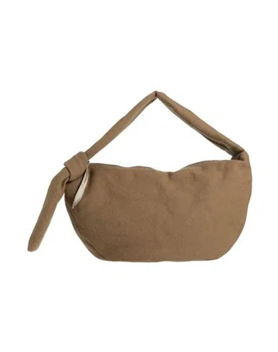 Alysi Crème Woman Shoulder Bag Military Green Size - Virgin Wool
