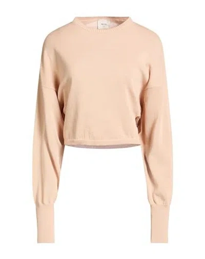 Alysi Crème Woman Sweater Beige Size L Cotton In Sand