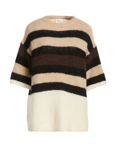 Alysi Crème Woman Sweater Beige Size L Mohair Wool, Polyamide, Elastane In Neutral