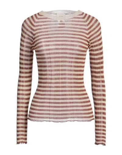 Alysi Crème Woman Sweater Beige Size Xl Cotton, Polyamide