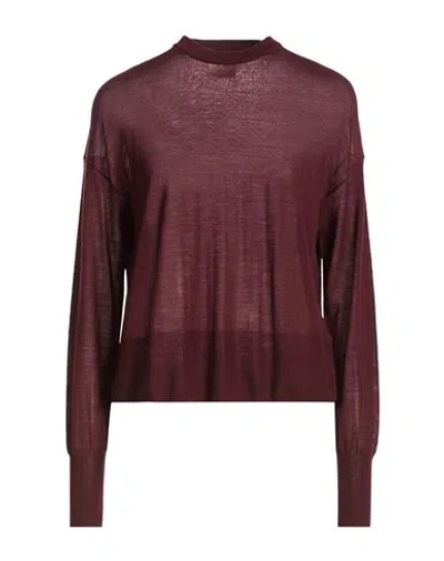 Alysi Crème Woman Sweater Burgundy Size L Merino Wool In Red
