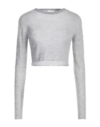 Alysi Crème Woman Sweater Grey Size M Wool In Gray