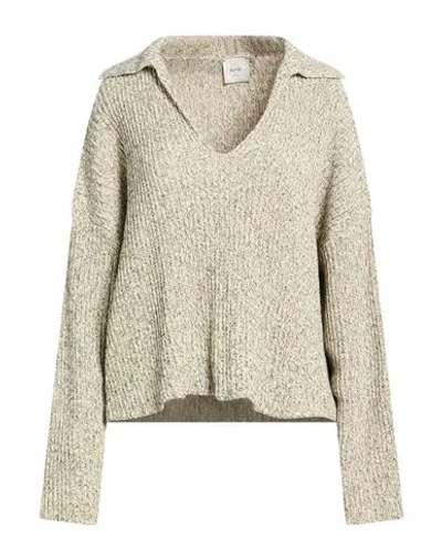 Alysi Crème Woman Sweater Ivory Size M Cotton In White