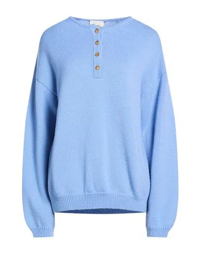 Alysi Crème Woman Sweater Light Blue Size S Wool