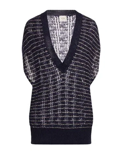 Alysi Crème Woman Sweater Midnight Blue Size Xl Alpaca Wool, Merino Wool, Polyamide, Viscose, Metall