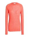 Alysi Crème Woman Sweater Orange Size L Acrylic, Merino Wool, Viscose In Orange