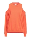 Alysi Crème Woman Sweater Orange Size M Cotton In Orange