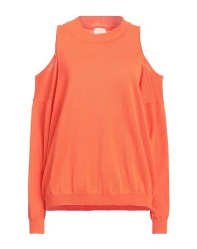 Alysi Crème Woman Sweater Orange Size M Cotton