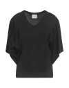 Alysi Crème Woman T-shirt Black Size 6 Cotton