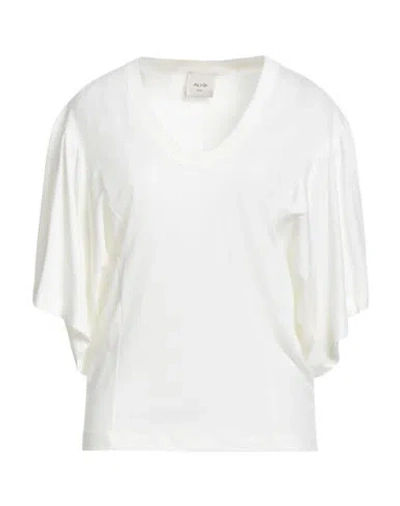 Alysi Crème Woman T-shirt Ivory Size 4 Cotton In White