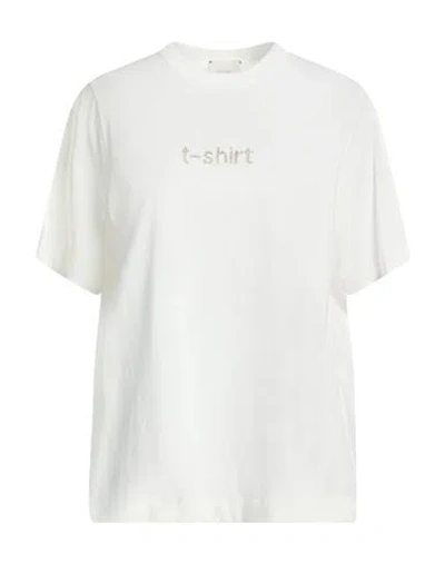Alysi Crème Woman T-shirt White Size M Cotton