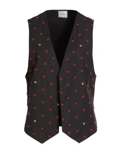 Alysi Crème Woman Tailored Vest Black Size 6 Cotton