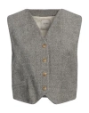 Alysi Crème Woman Tailored Vest Grey Size 8 Viscose, Virgin Wool