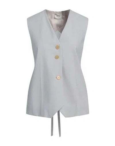 Alysi Crème Woman Tailored Vest Light Grey Size 6 Virgin Wool, Elastane